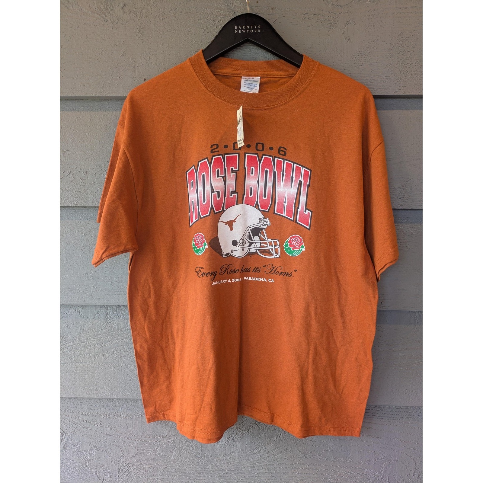 Vtg Texas Longhorns Shirt Mens Large Orange Ncaa Football Rose Bowl 2006 Tee
